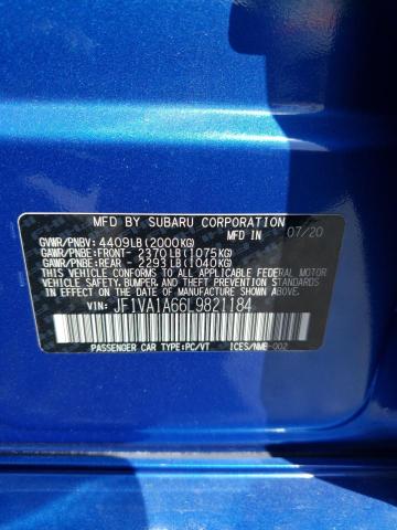 JF1VA1A66L9821184 - 2020 SUBARU WRX BLUE photo 13