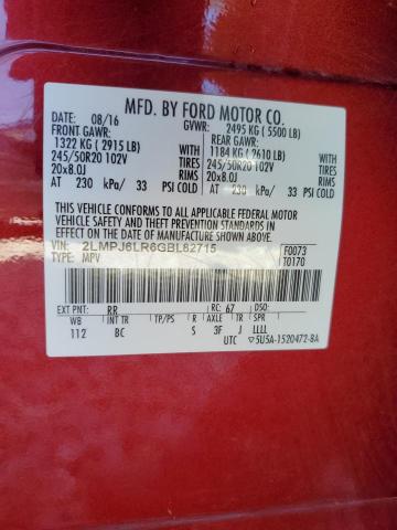 2LMPJ6LR6GBL82715 - 2016 LINCOLN MKX RESERVE Qırmızı foto 14