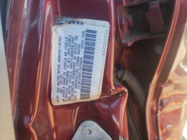 1Y1SK5280YZ429824 - 2000 CHEVROLET GEO PRIZM BASE RED photo 12