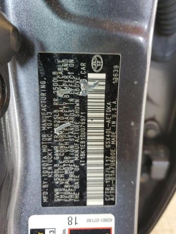 4T1BK1EB1DU076971 - 2013 TOYOTA AVALON BASE 灰色 照片 12