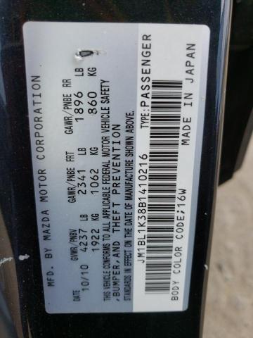 JM1BL1K38B1410216 - 2011 MAZDA SPEED 3 黑色 照片 12