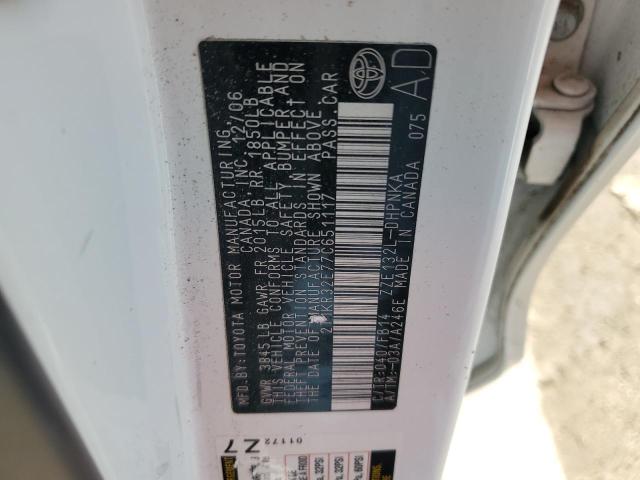 2T1KR32E77C651117 - 2007 TOYOTA COROLLA MA XR WHITE photo 13