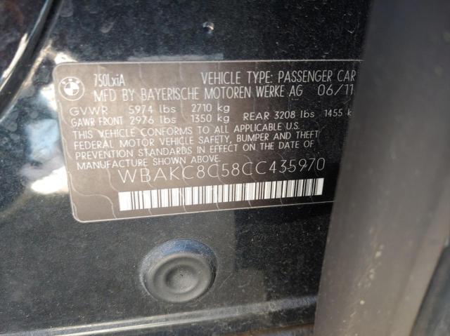 WBAKC8C58CC435970 - 2012 BMW 750 LXI BLACK photo 10