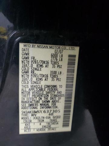 5N1AR18W97C637305 - 2007 NISSAN PATHFINDER LE BLACK photo 13
