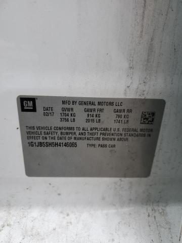 1G1JB5SH5H4146065 - 2017 CHEVROLET SONIC LS 白色 照片 12