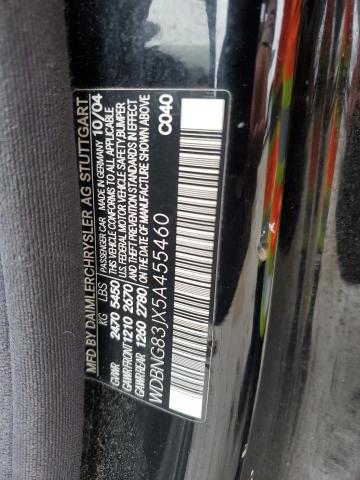 WDBNG83JX5A455460 - 2005 MERCEDES-BENZ S 430 4MATIC BLACK photo 12