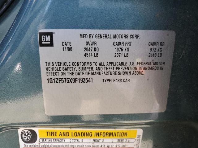 1G1ZF575X9F193541 - 2009 CHEVROLET MALIBU HYBRID BLUE photo 12