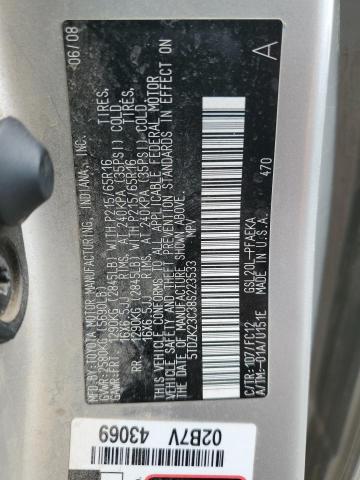 5TDZK23C38S223533 - 2008 TOYOTA SIENNA CE SILVER photo 14