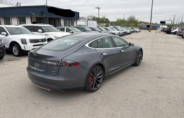 5YJSA1CN1DFP07747 - 2013 TESLA MODEL S GRAY photo 4