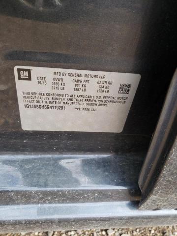 1G1JA5SH6G4119281 - 2016 CHEVROLET SONIC LS CHARCOAL photo 12