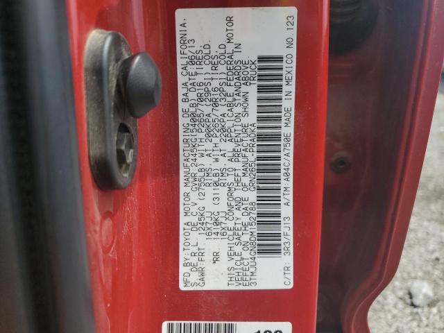 3TMJU4GN8DM152788 - 2013 TOYOTA TACOMA DOUBLE CAB PRERUNNER RED photo 12