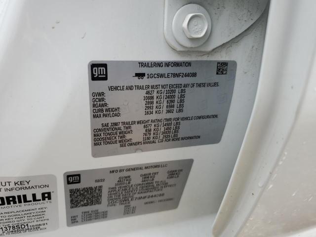 1GC5WLE78NF244088 - 2022 CHEVROLET SILVERADO C2500 HEAVY DUTY WHITE photo 12