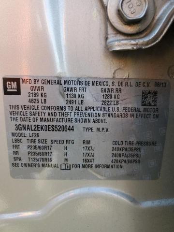 3GNAL2EK0ES520644 - 2014 CHEVROLET CAPTIVA LS 棕色 照片 13