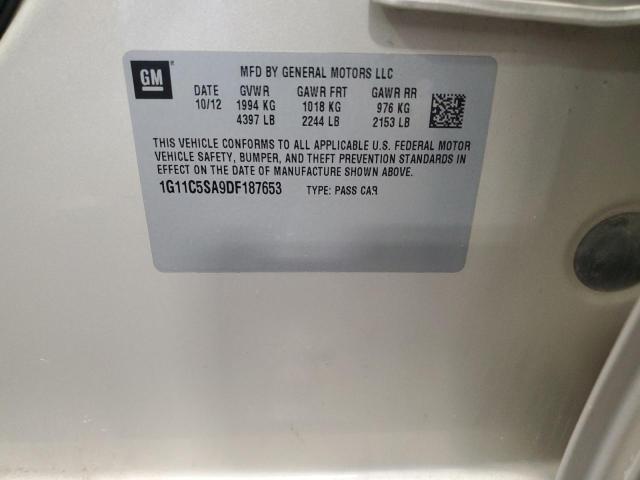 1G11C5SA9DF187653 - 2013 CHEVROLET MALIBU 1LT TAN photo 12