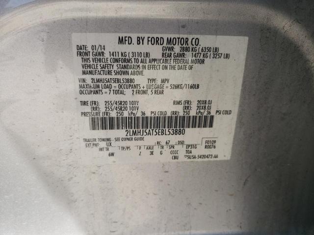 2LMHJ5AT5EBL53880 - 2014 LINCOLN MKT SILVER photo 14