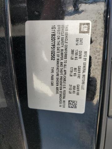 1G1YB2D77F5102562 - 2015 CHEVROLET CORVETTE STINGRAY 1LT BLACK photo 12