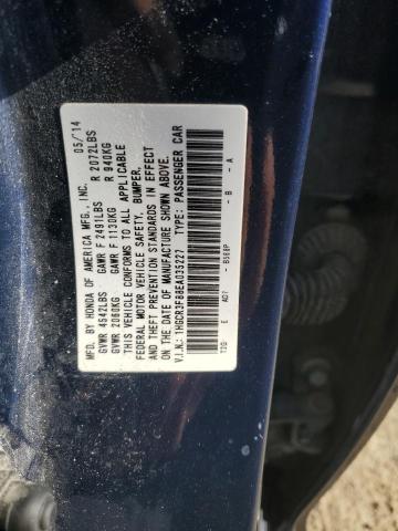 1HGCR3F88EA035227 - 2014 HONDA ACCORD EXL BLUE photo 12