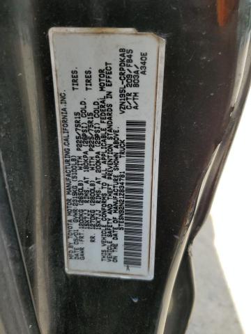 5TESN92N21Z834781 - 2001 TOYOTA TACOMA XTRACAB PRERUNNER შავი ფოტო 12