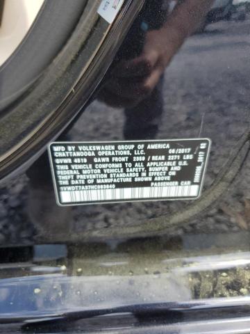 1VWDT7A37HC083640 - 2017 VOLKSWAGEN PASSAT R-LINE შავი ფოტო 12