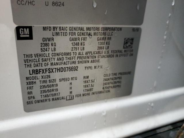 LRBFXFSX7HD076692 - 2017 BUICK ENVISION PREMIUM II Ağ foto 13