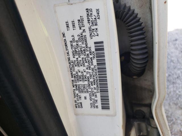 5TEGN92N24Z451675 - 2004 TOYOTA TACOMA DOUBLE CAB PRERUNNER WHITE photo 12