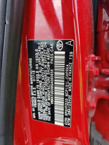 VNKKTUD39GA060656 - 2016 TOYOTA YARIS L RED photo 12