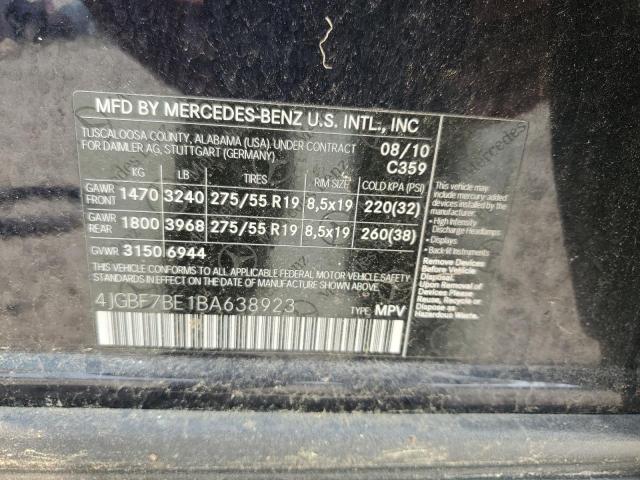 4JGBF7BE1BA638923 - 2011 MERCEDES-BENZ GL 450 4MATIC BLUE photo 13