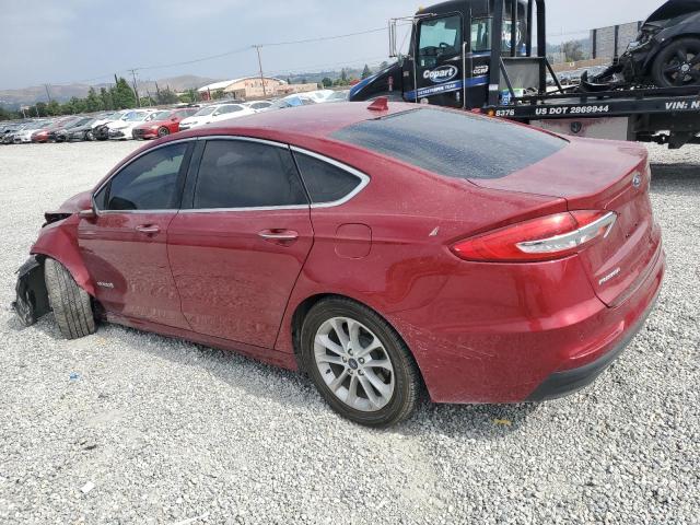 3FA6P0MU8KR201043 - 2019 FORD FUSION SEL RED photo 2