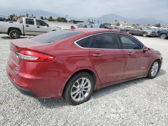 3FA6P0MU8KR201043 - 2019 FORD FUSION SEL RED photo 3