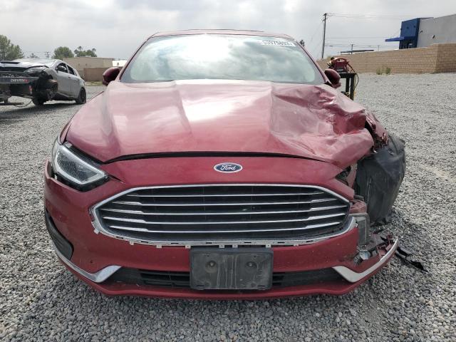 3FA6P0MU8KR201043 - 2019 FORD FUSION SEL RED photo 5