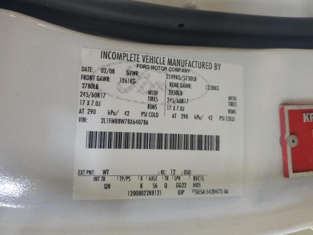 2L1FM88W78X640786 - 2008 LINCOLN TOWN CAR EXECUTIVE WHITE photo 13