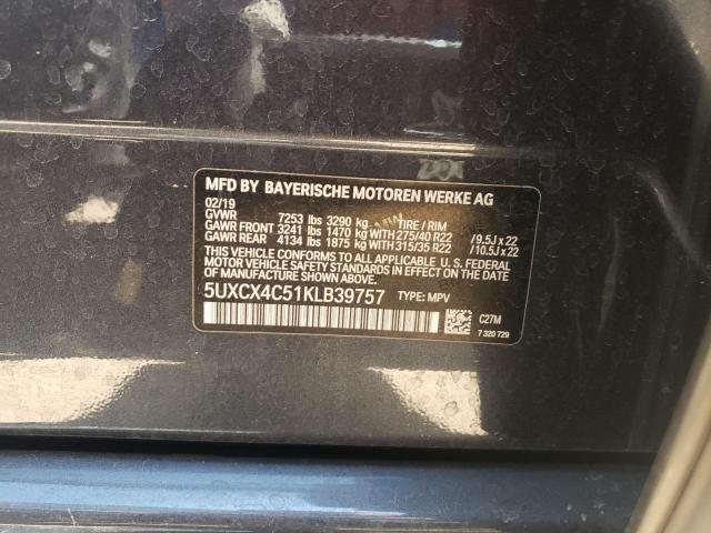 5UXCX4C51KLB39757 - 2019 BMW X7 XDRIVE50I BLUE photo 13