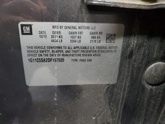 1G11C5SA2DF197926 - 2013 CHEVROLET MALIBU 1LT GRAY photo 12