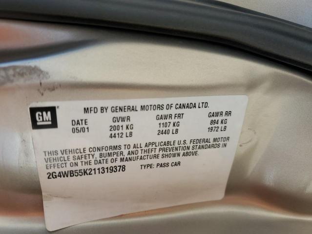 2G4WB55K211319378 - 2001 BUICK REGAL LS 米色 照片 12