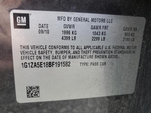 1G1ZA5E18BF191582 - 2011 CHEVROLET MALIBU LS GRAY photo 12