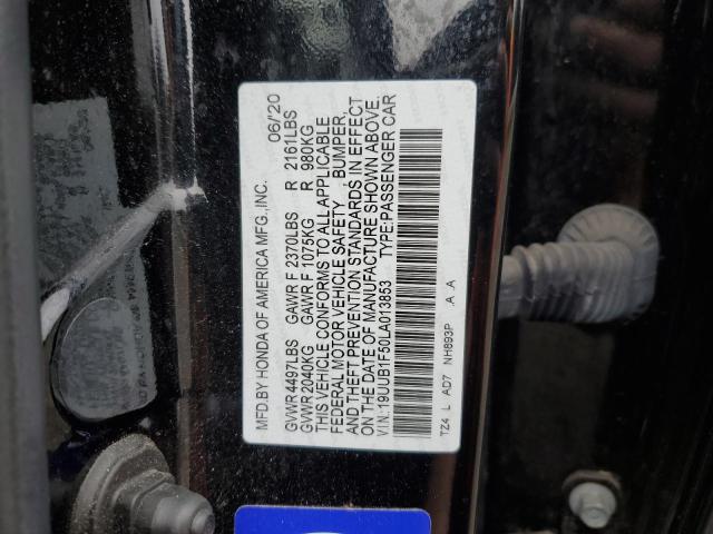 19UUB1F50LA013853 - 2020 ACURA TLX TECHNOLOGY BLACK photo 13