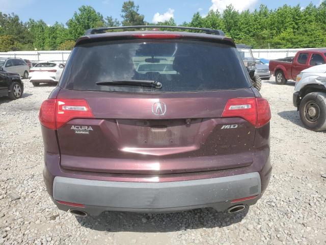 2HNYD28459H500975 - 2009 ACURA MDX TECHNOLOGY BURGUNDY photo 6