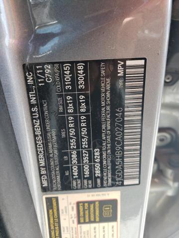 4JGDA5HB9CA027046 - 2012 MERCEDES-BENZ ML 350 4MATIC SILVER photo 13