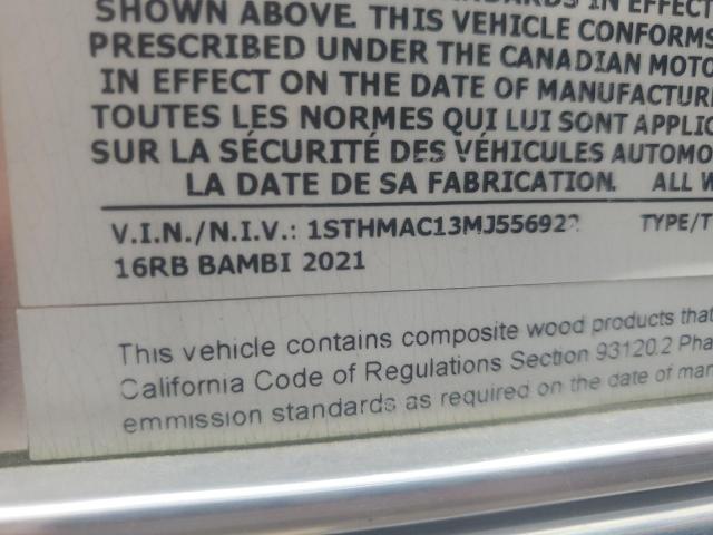 1STHMAC13MJ556922 - 2021 AIRS CAMPER ვერცხლისფერი ფოტო 10