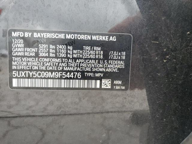 5UXTY5C09M9F54476 - 2021 BMW X3 XDRIVE30I BLACK photo 13