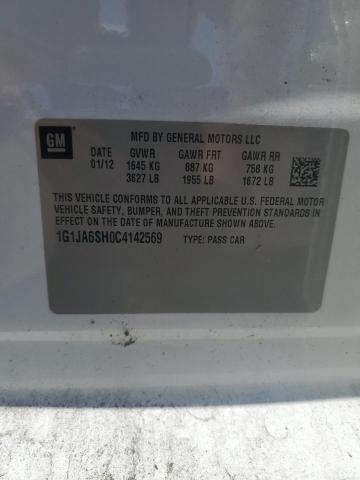 1G1JA6SH0C4142569 - 2012 CHEVROLET SONIC LS 白色 照片 12