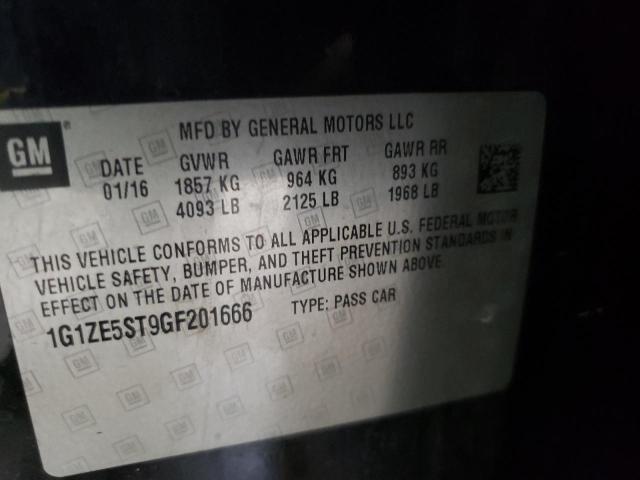 1G1ZE5ST9GF201666 - 2016 CHEVROLET MALIBU LT BLACK photo 12