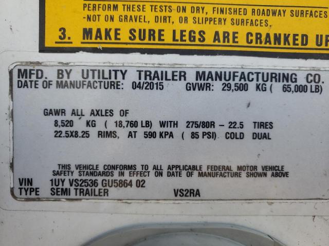 1UYVS2536GU586402 - 2016 UTILITY UTILITY WHITE photo 10