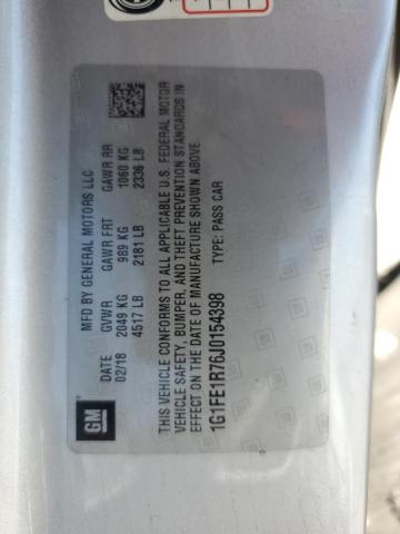 1G1FE1R76J0154398 - 2018 CHEVROLET CAMARO SS SILVER photo 13