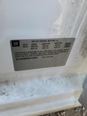 1G1JA6SH5G4174973 - 2016 CHEVROLET SONIC LS 白色 照片 12