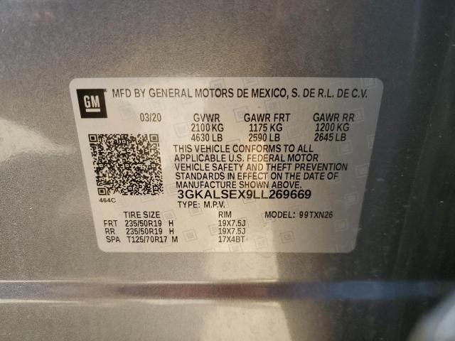 3GKALSEX9LL269669 - 2020 GMC TERRAIN DENALI GRAY photo 12