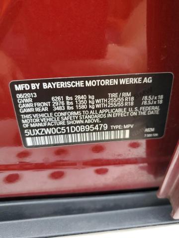 5UXZW0C51D0B95479 - 2013 BMW X5 XDRIVE35D RED photo 13