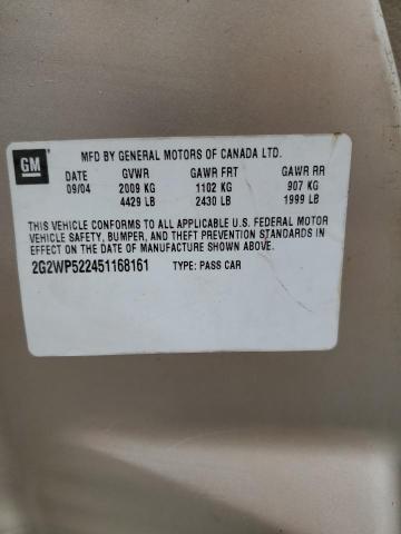 2G2WP522451168161 - 2005 PONTIAC GRAND PRIX 金色 照片 12