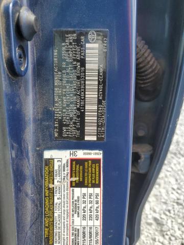4T1BE46KX9U853016 - 2009 TOYOTA CAMRY BASE BLUE photo 13