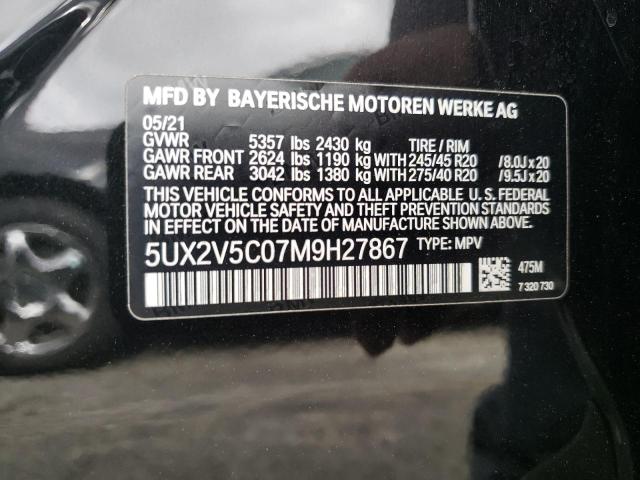 5UX2V5C07M9H27867 - 2021 BMW X4 XDRIVEM40I BLACK photo 14